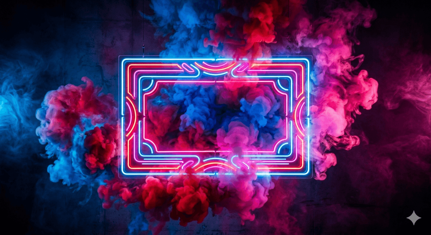 Černá kočka v mlze pod růžovým měsícem