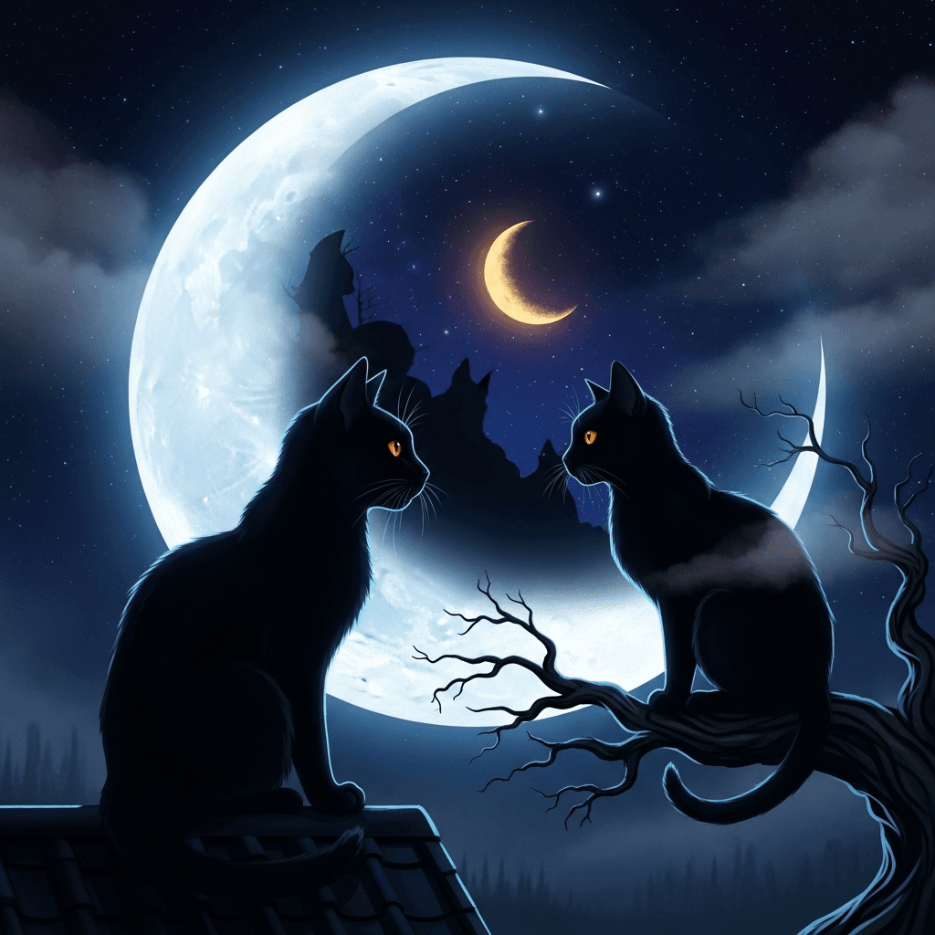 Barevný neonový portál v temném lese